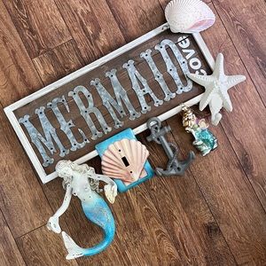 Mermaid Cove collection sign, hooks, wall plate & more!